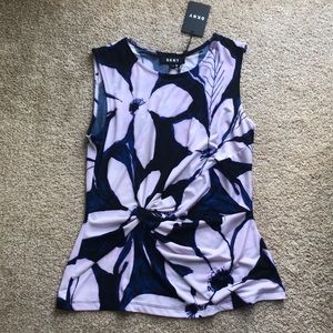 DKNY Floral Sleeveless Blouse